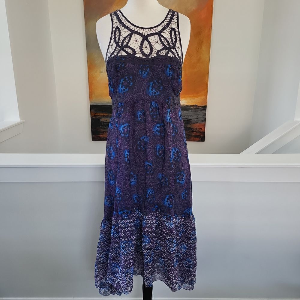 Free People High Low Lace Trim Dress